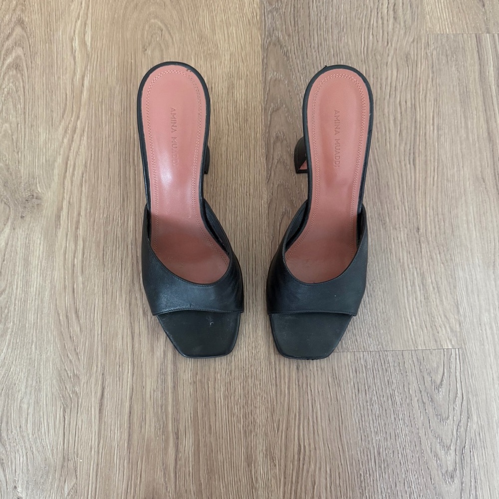 Amina Muaddi Elegant Black Mules